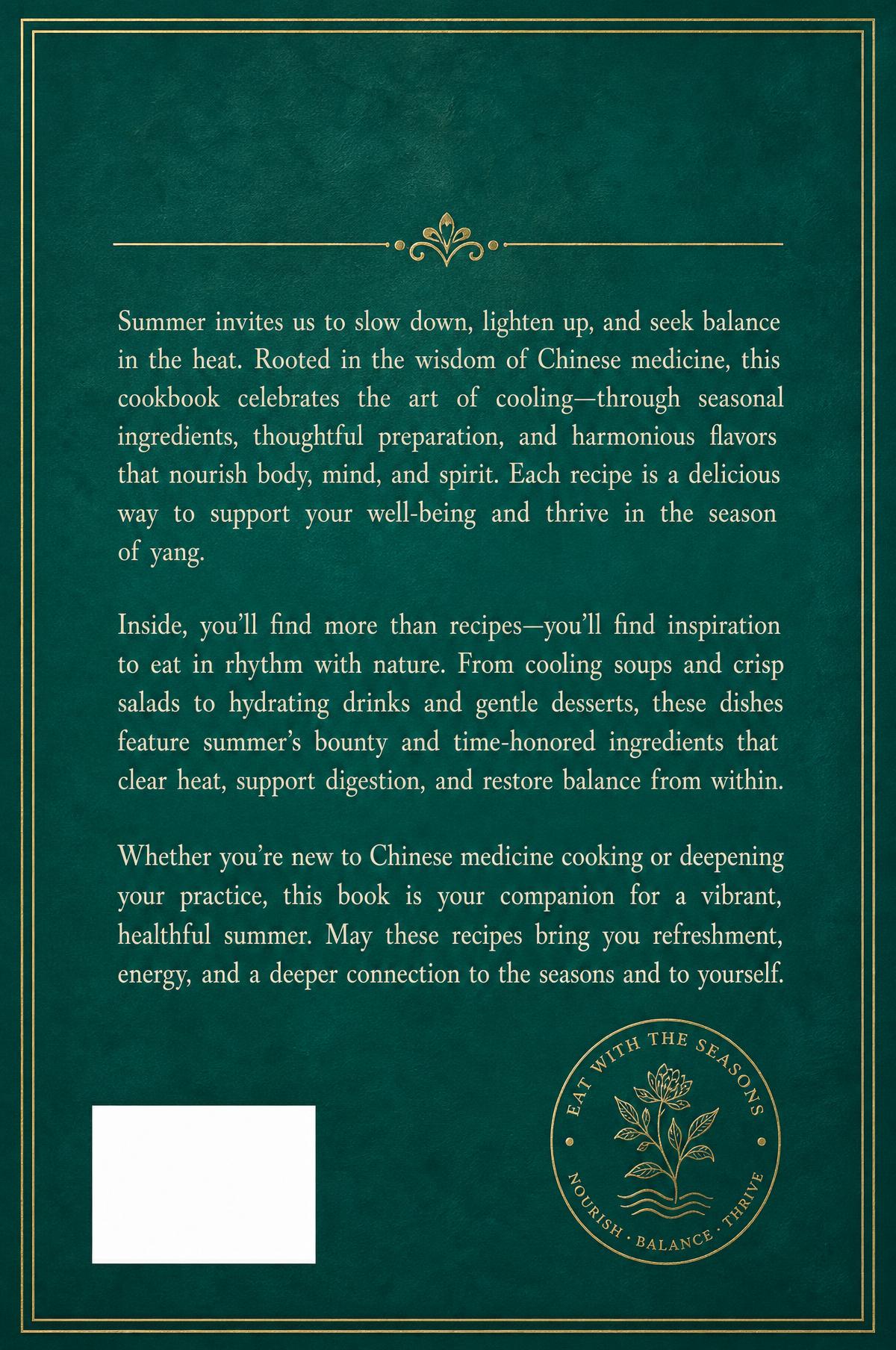 Back cover of Seasonal TCM Dietetics: Summer