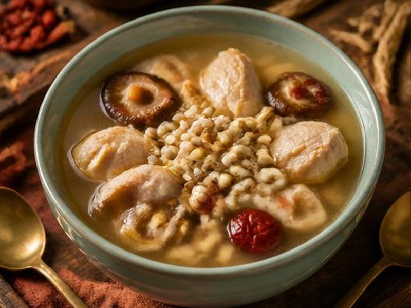 Codonopsis, Shiitake & Barley Soup — 黨參香菇大麥湯
