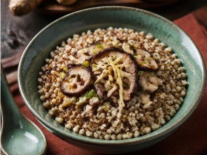 Ginger, Shiitake & Barley Bowl — 生薑香菇大麥飯