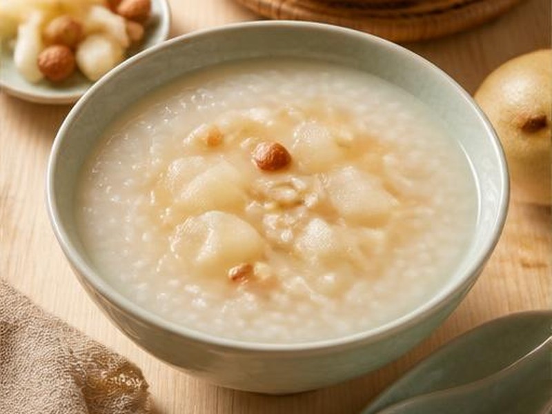 Sweet Almond & Pear Congee — 南杏雪梨粥