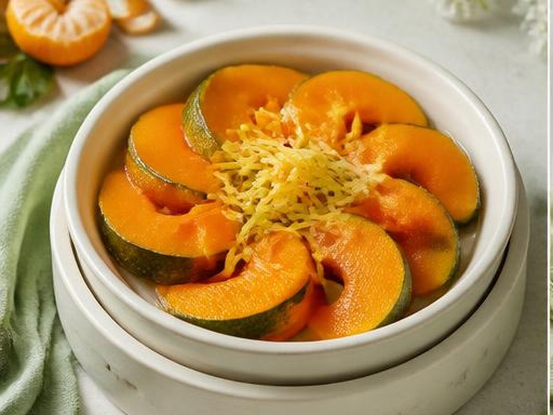 Ginger & Tangerine Steamed Pumpkin — 薑汁陳皮蒸南瓜