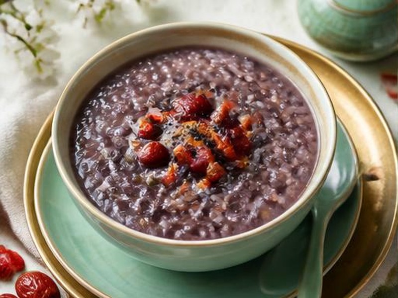 Red Date & Black Sesame Porridge — 紅棗黑芝麻粥