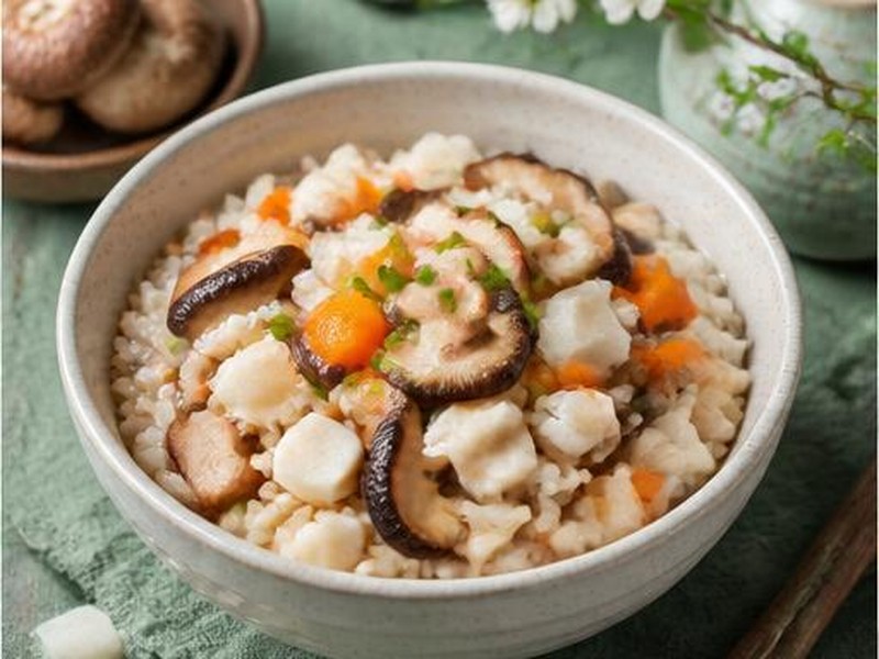 Shiitake, Carrot & Poria Rice — 香菇胡蘿蔔茯苓飯