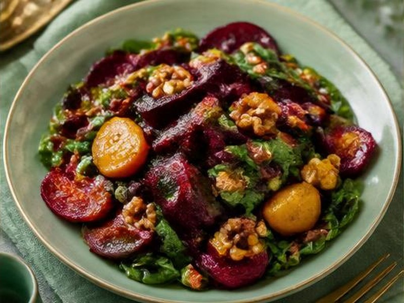 Warm Beetroot, Spinach & Walnut Salad — 甜菜菠菜核桃溫拌