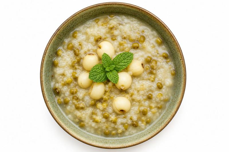 Mung Bean & Lotus Seed Congee — 綠豆蓮子粥 (Lǜ Dòu Lián Zǐ Zhōu)