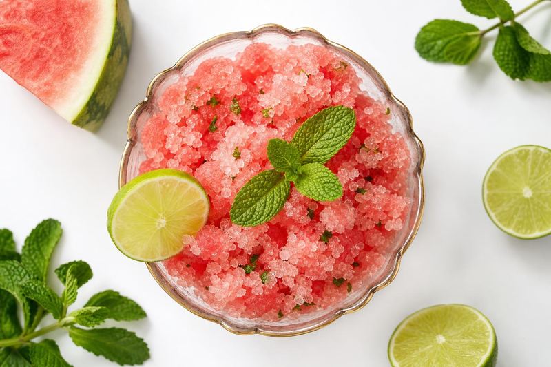 Watermelon, Mint & Lime Granita — 西瓜薄荷沙冰 (Xī Guā Bò Hé Shā Bīng)